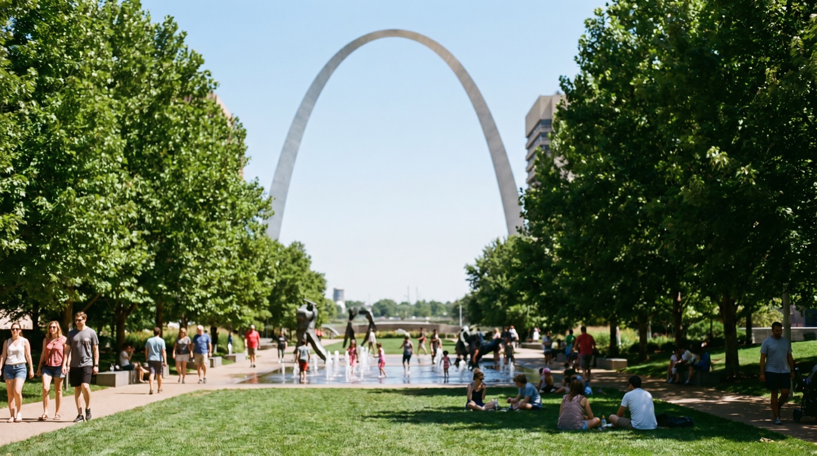 Editorial photograph of Citygarden in St. Louis