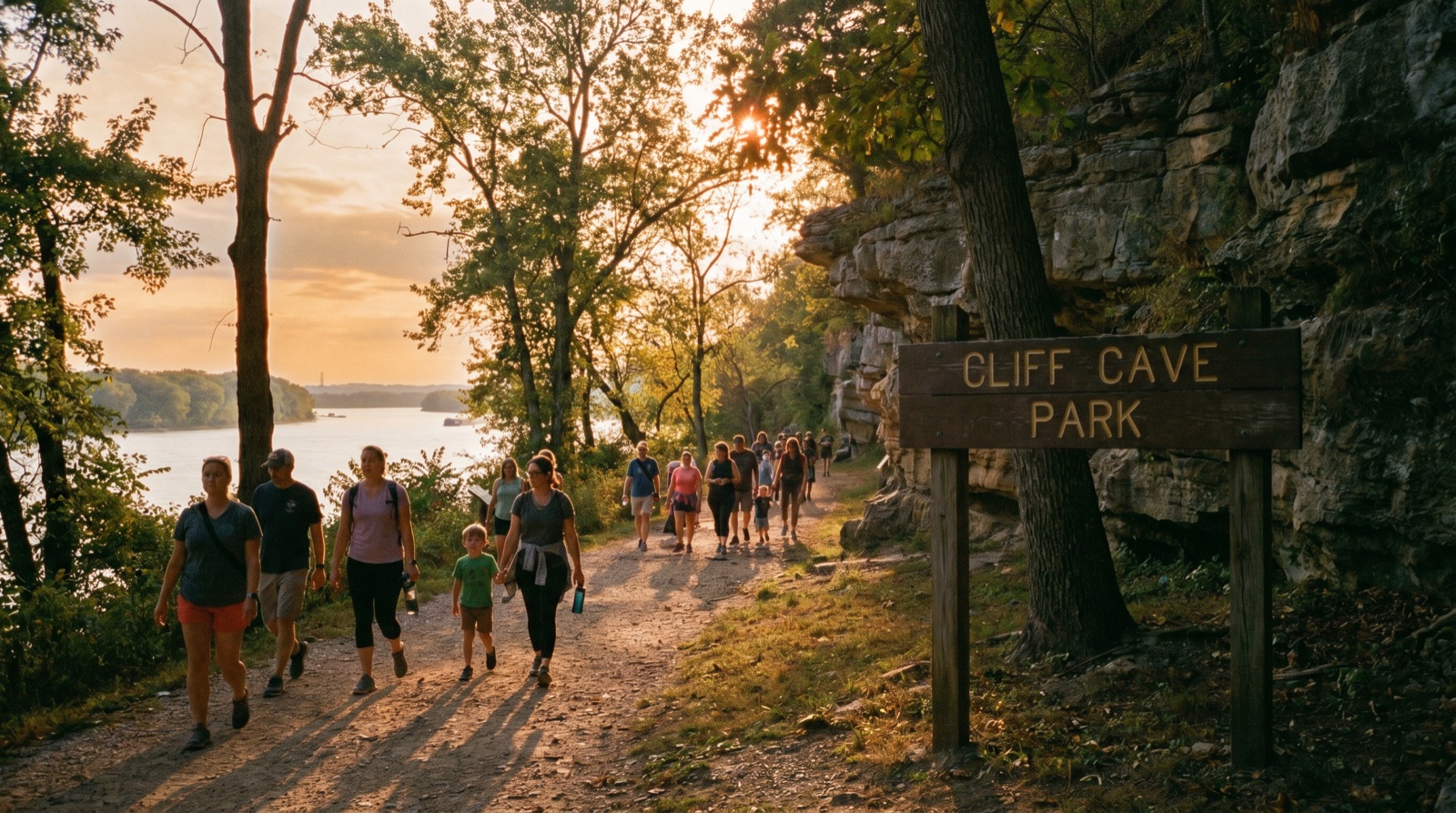Editorial photograph of Cliff Cave Park in St. Louis