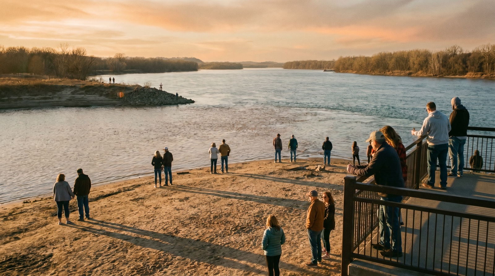 Editorial photograph of Confluence Point State Park in St. Louis