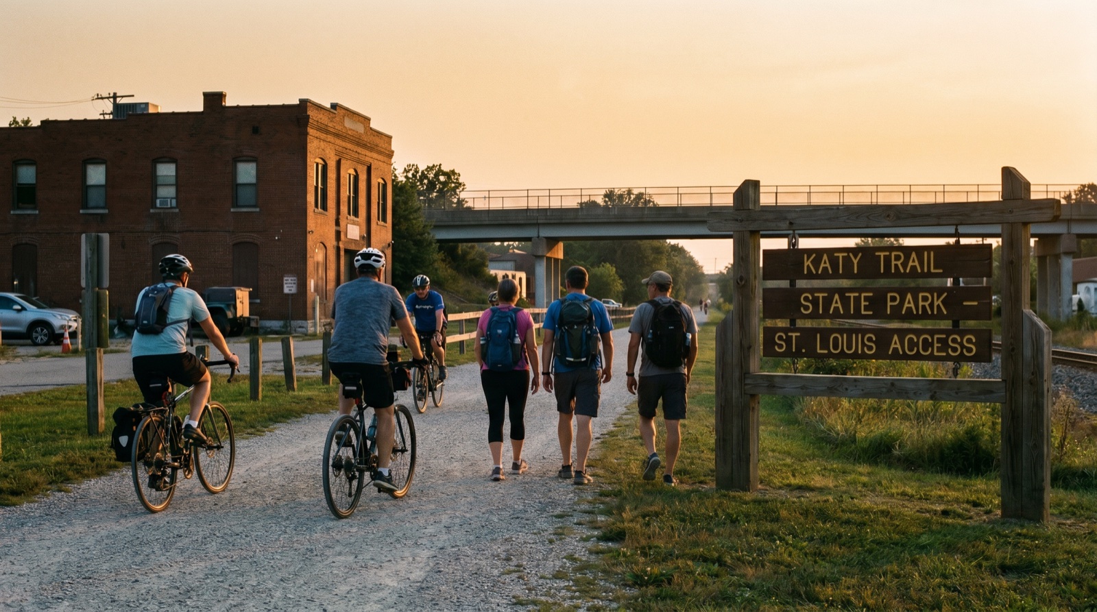Editorial photograph of Katy Trail Access from St. Louis in St. Louis
