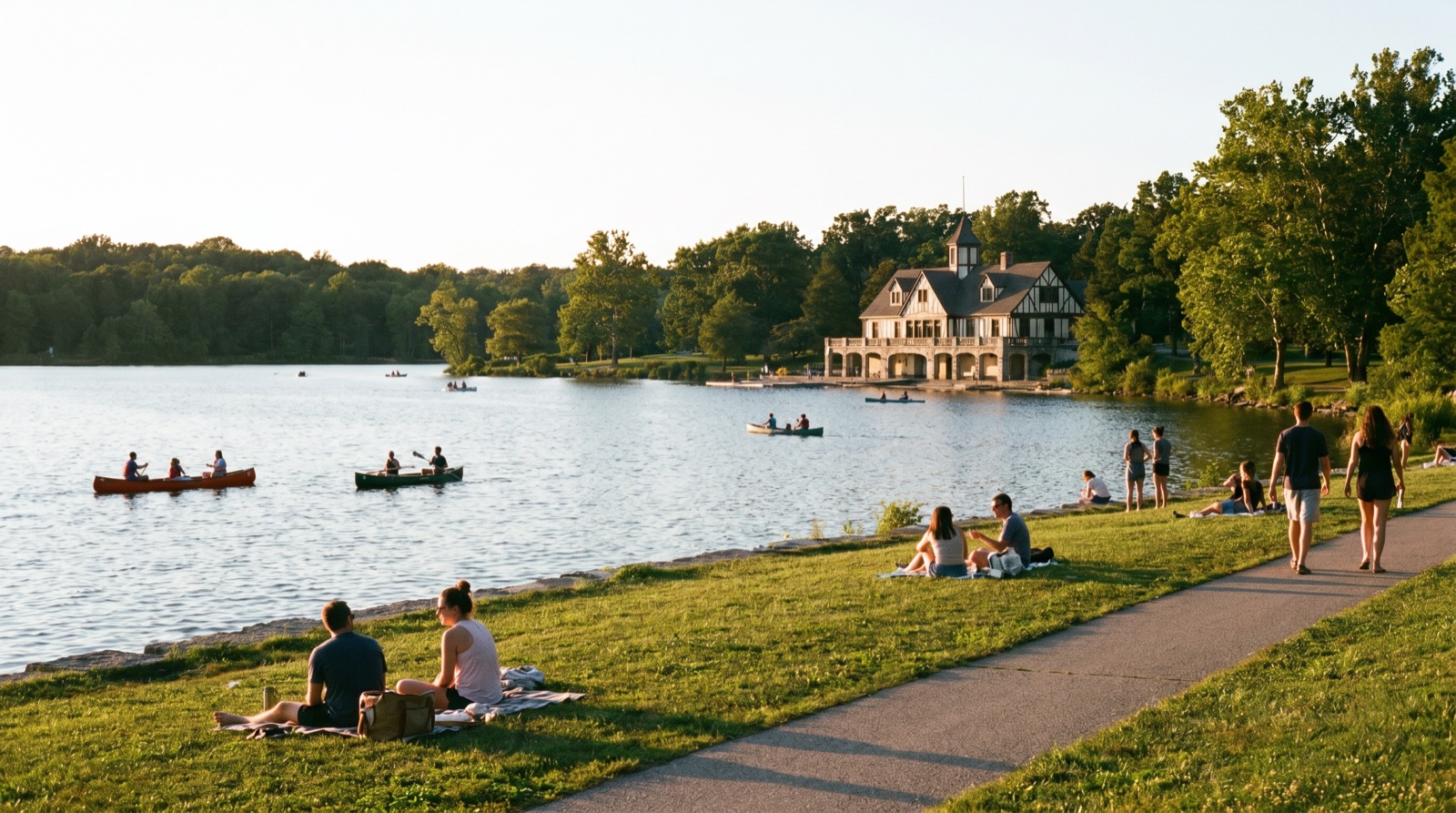 Editorial photograph of Creve Coeur Lake in St. Louis