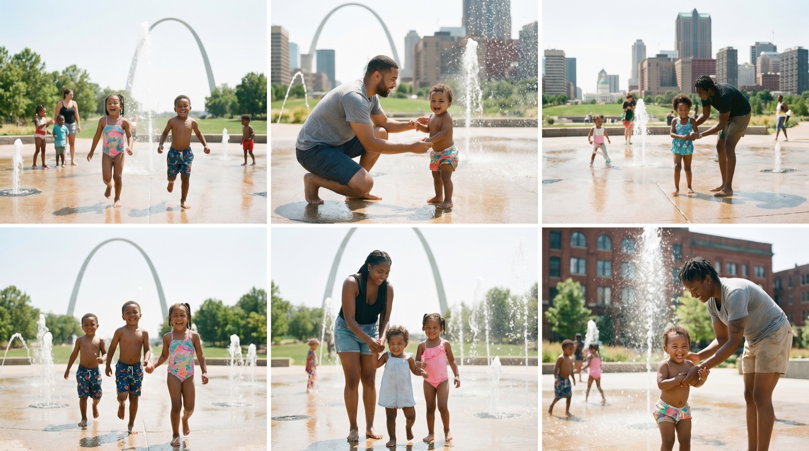 Editorial photograph of Splash Pads Across St. Louis in St. Louis