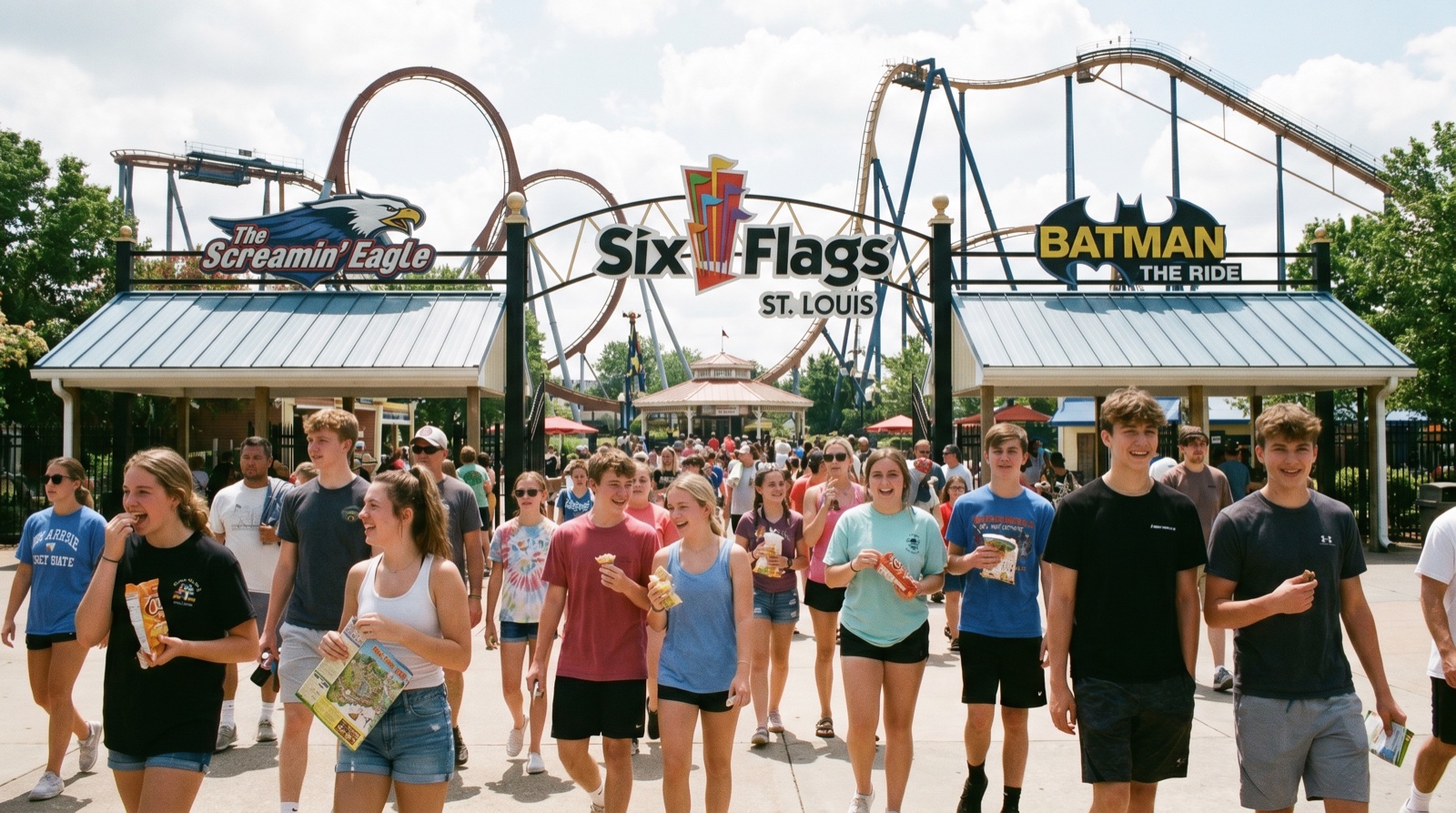 Editorial photograph of Six Flags St. Louis in St. Louis